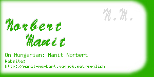 norbert manit business card